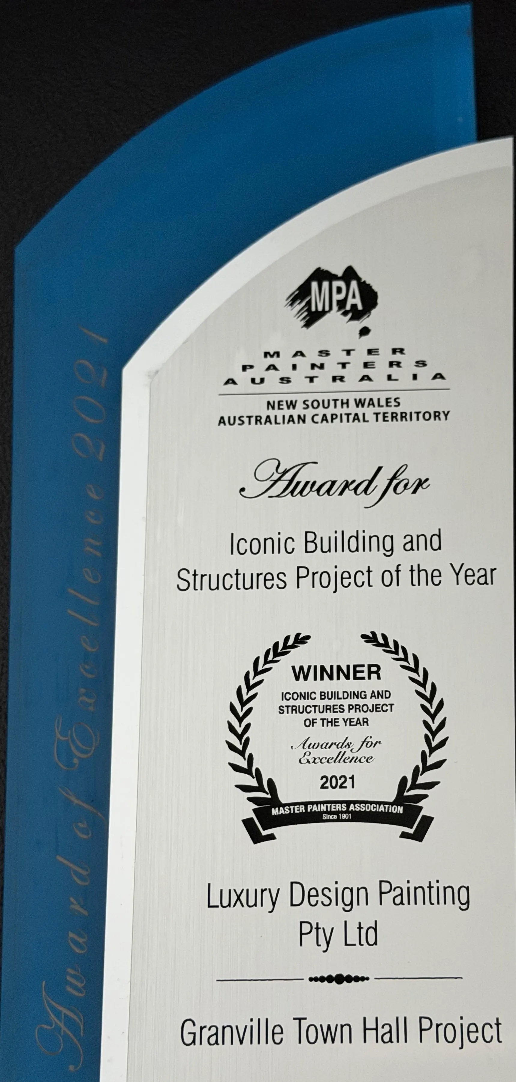 Iconic Building & Structures — Project of the Year — Granville Town Hall, awarded by Master Painters Australia