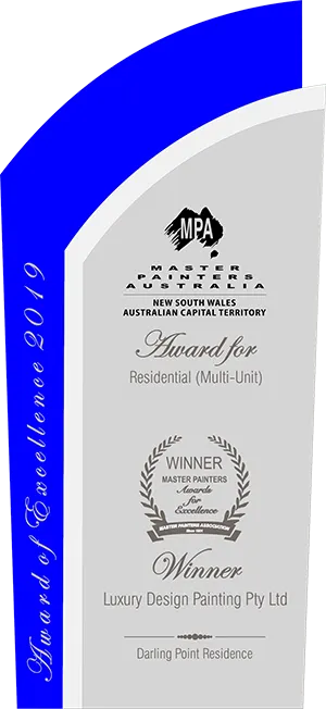 Award of Excellence — Darling Point Residence, awarded by Master Painters Australia