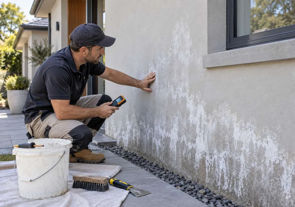 Efflorescence on Rendered Walls: Causes, Removal and When to Repair