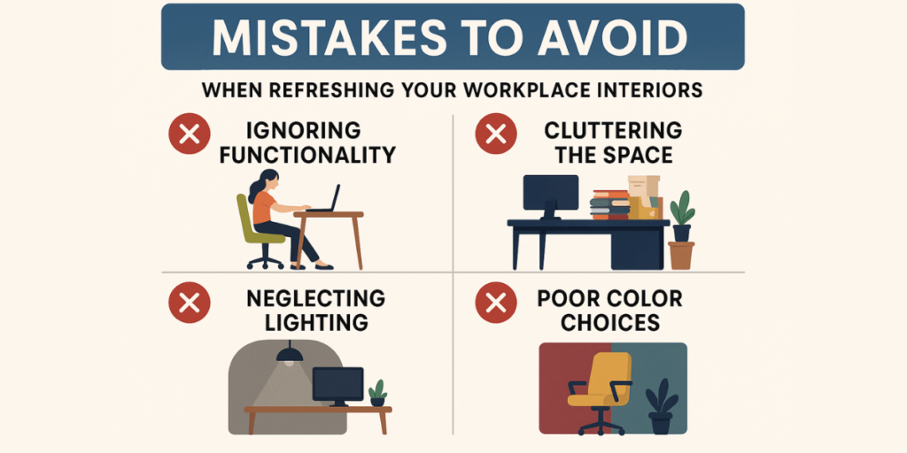 Mistakes to Avoid When Refreshing Your Workplace Interiors